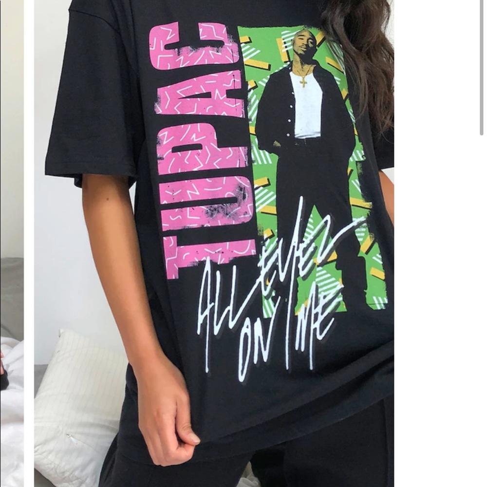 Tupac 80s or 90s All Eyez on Me Printed Black T shirt NWT